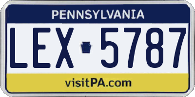 PA license plate LEX5787