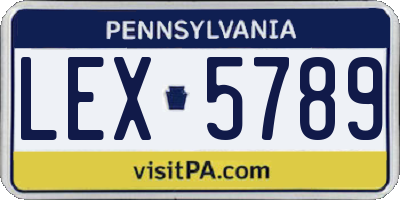 PA license plate LEX5789