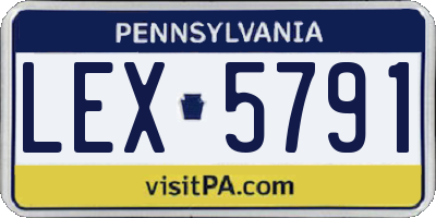 PA license plate LEX5791