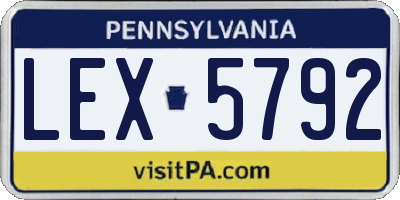 PA license plate LEX5792