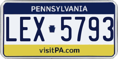 PA license plate LEX5793