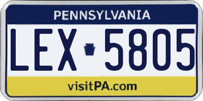 PA license plate LEX5805
