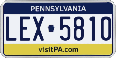 PA license plate LEX5810