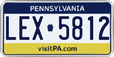 PA license plate LEX5812