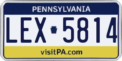 PA license plate LEX5814