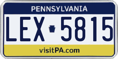 PA license plate LEX5815