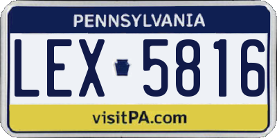 PA license plate LEX5816