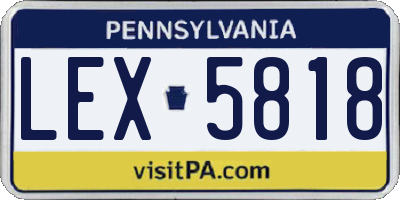 PA license plate LEX5818