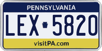 PA license plate LEX5820