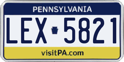 PA license plate LEX5821