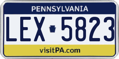 PA license plate LEX5823