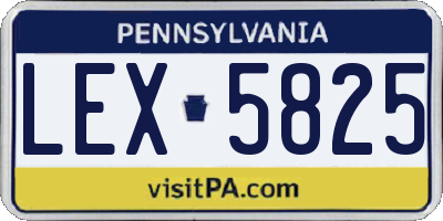 PA license plate LEX5825
