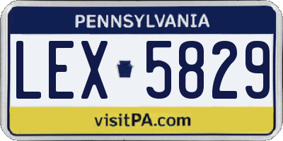 PA license plate LEX5829