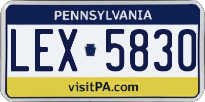 PA license plate LEX5830