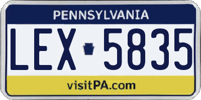 PA license plate LEX5835