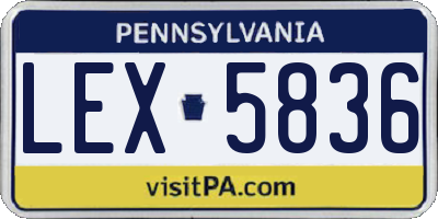 PA license plate LEX5836