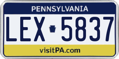 PA license plate LEX5837