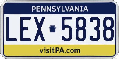 PA license plate LEX5838