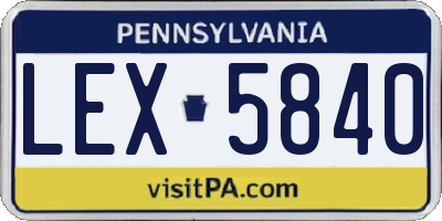 PA license plate LEX5840