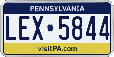 PA license plate LEX5844
