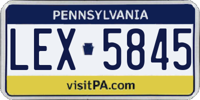 PA license plate LEX5845