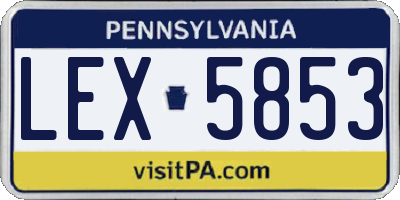 PA license plate LEX5853