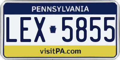 PA license plate LEX5855