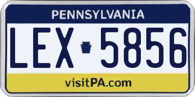 PA license plate LEX5856