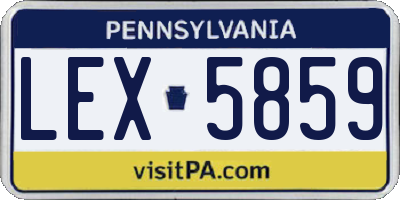 PA license plate LEX5859
