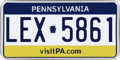 PA license plate LEX5861