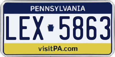PA license plate LEX5863