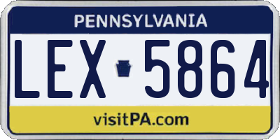 PA license plate LEX5864