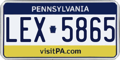 PA license plate LEX5865