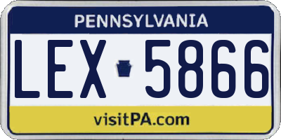 PA license plate LEX5866