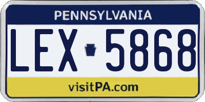 PA license plate LEX5868