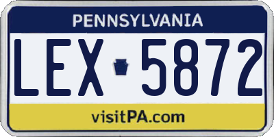 PA license plate LEX5872