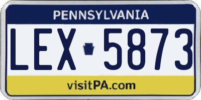 PA license plate LEX5873