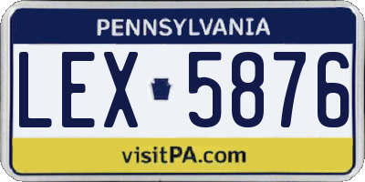 PA license plate LEX5876