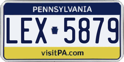 PA license plate LEX5879