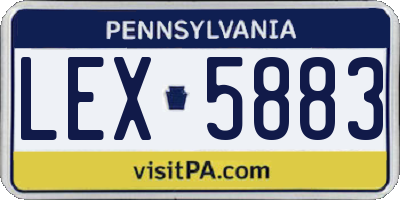 PA license plate LEX5883