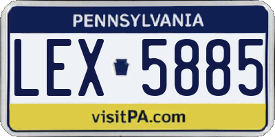 PA license plate LEX5885
