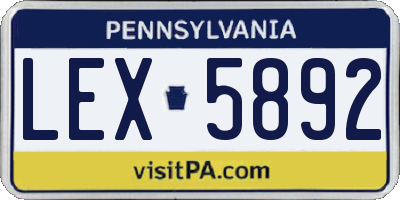 PA license plate LEX5892