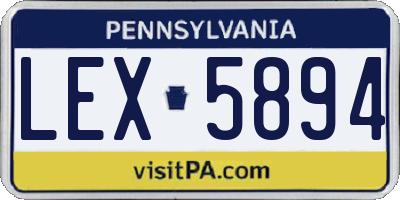 PA license plate LEX5894