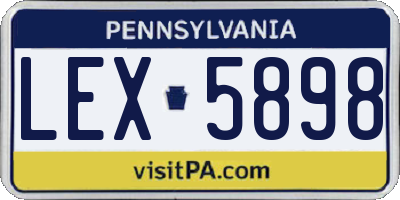 PA license plate LEX5898