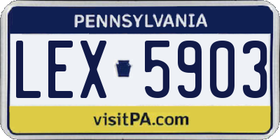 PA license plate LEX5903