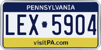 PA license plate LEX5904