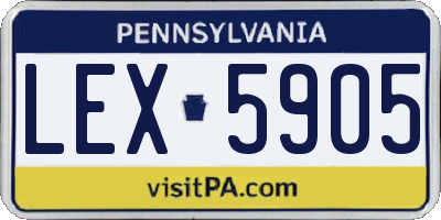 PA license plate LEX5905