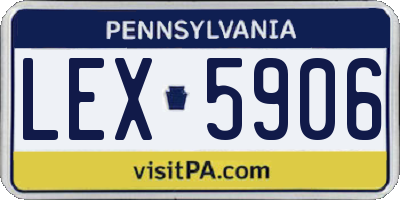 PA license plate LEX5906