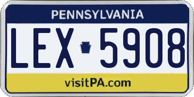 PA license plate LEX5908