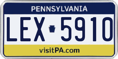 PA license plate LEX5910